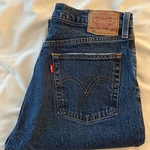 Women’s Levi’s 501, size 29, cropped, button fly, distressed jeans
